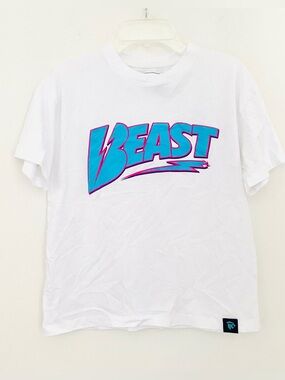 👍🏽Kids “MR. BEAST” White Short Sleeves T-Shirt SZ L (youth)